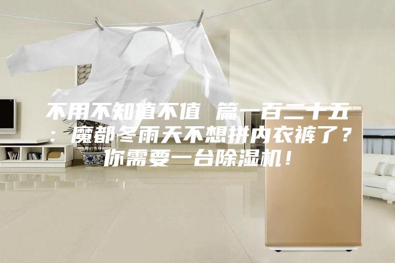 不用不知值不值 篇一百二十五：魔都冬雨天不想拼內(nèi)衣褲了？你需要一臺(tái)除濕機(jī)！